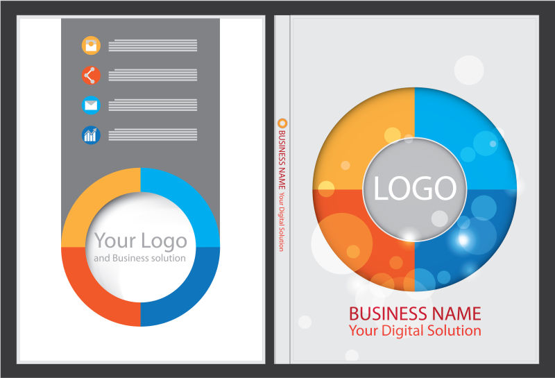 彩色环形图案的矢量封面设计