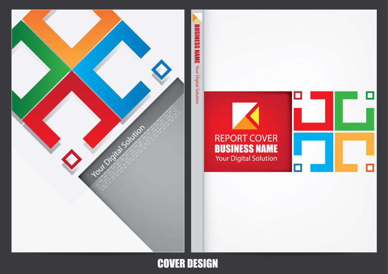 彩色矩形图案封面矢量设计