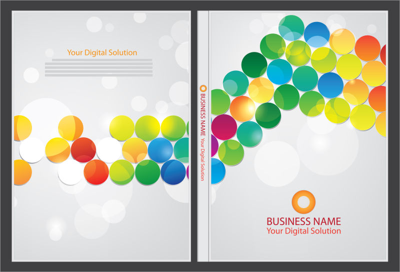 矢量的彩色圆形图案年报封面