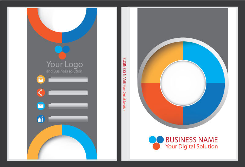 矢量彩色环形图案封面设计