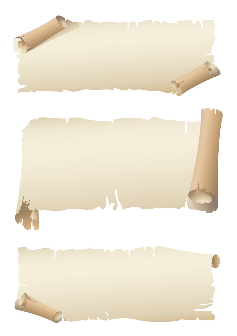 矢量破旧纸张的横幅设计