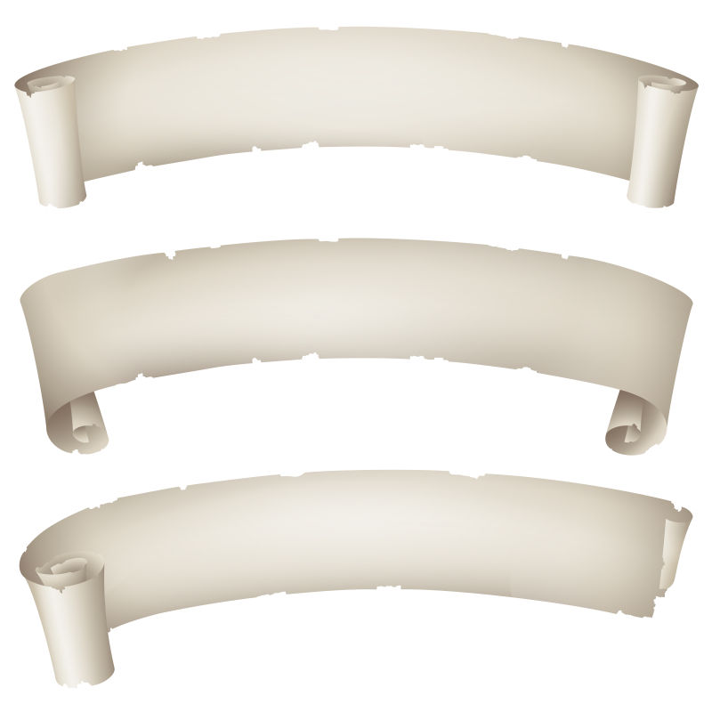 矢量破旧磨损纸张横幅设计