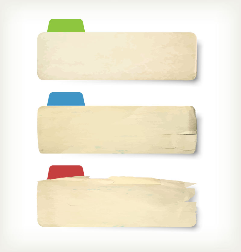 创意矢量彩色标签的纸质横幅