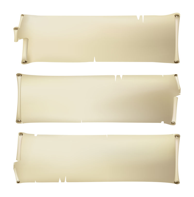 矢量水平卷纸横幅设计