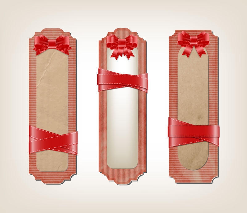 创意矢量红色纸张横幅设计