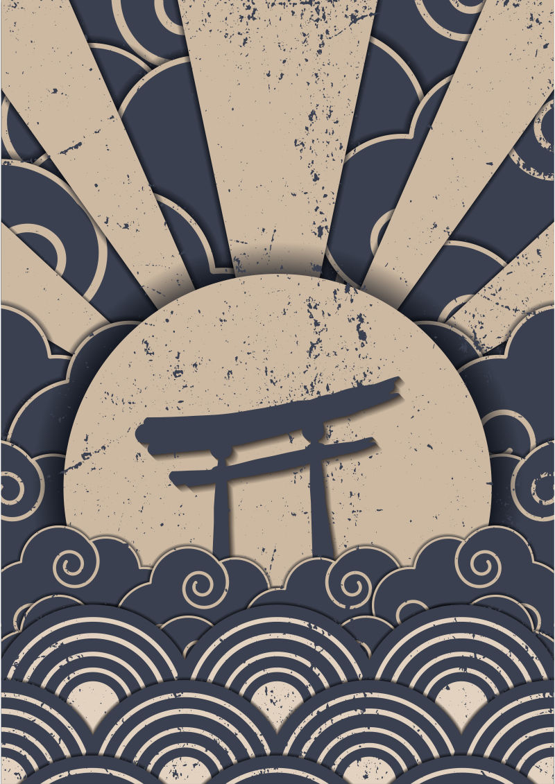 日本模式堆栈矢量图像