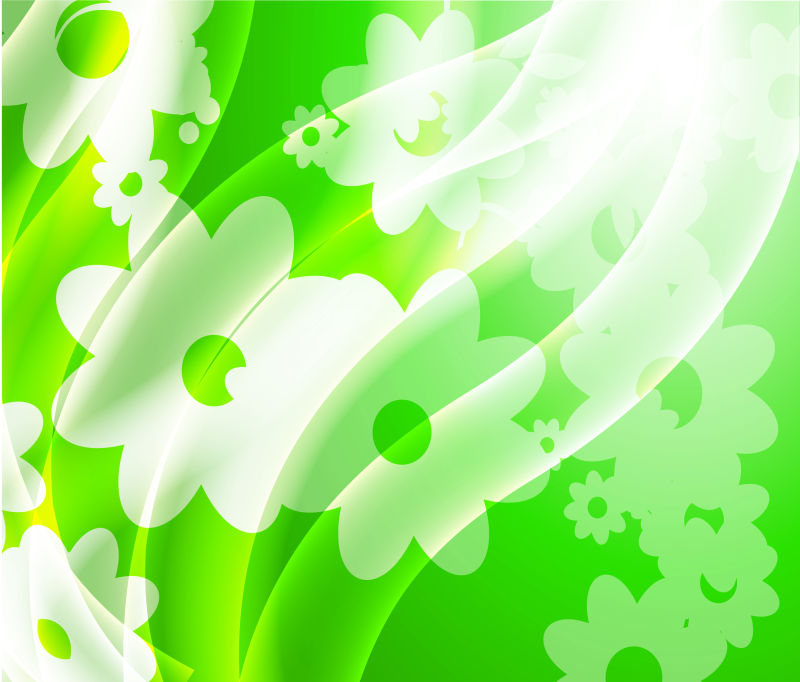 创意矢量抽象半透明光线的花卉背景