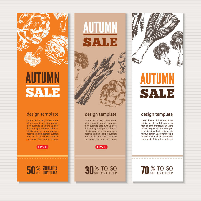 矢量手绘蔬菜的横幅