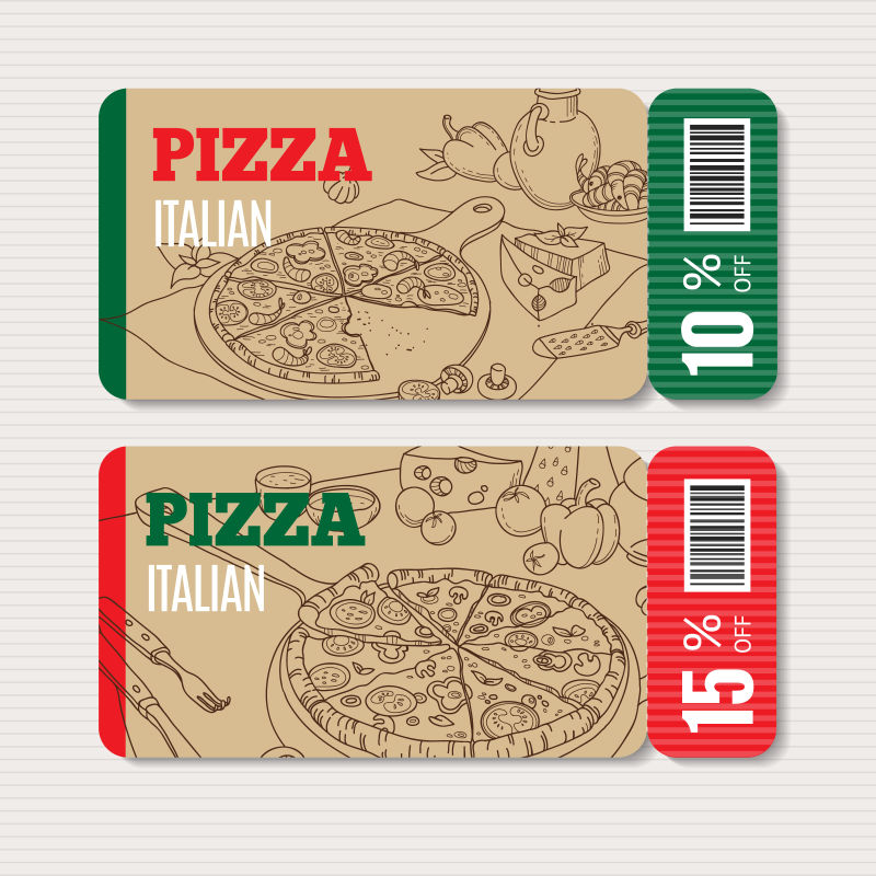 矢量纸板优惠券集