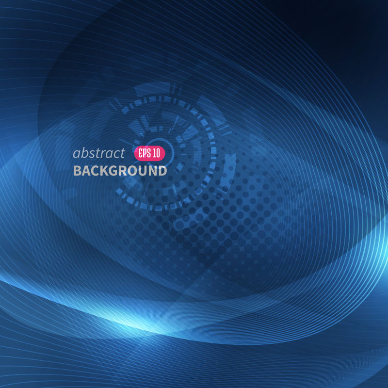 创意矢量蓝色现代抽象波形背景
