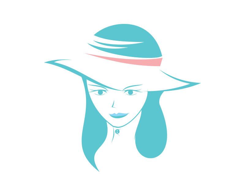 矢量带着帽子的美女