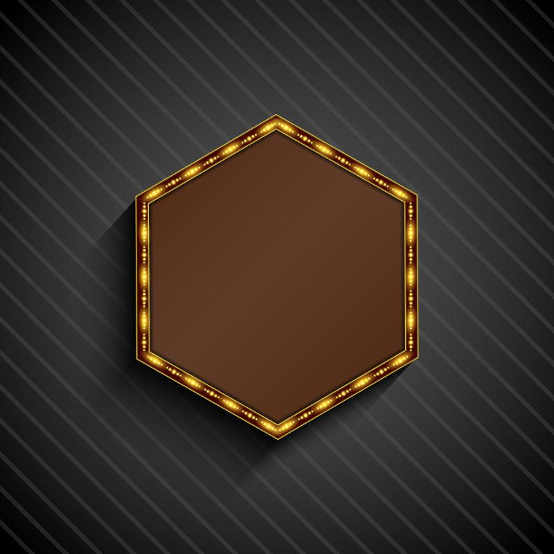 六边形的广告牌标志矢量