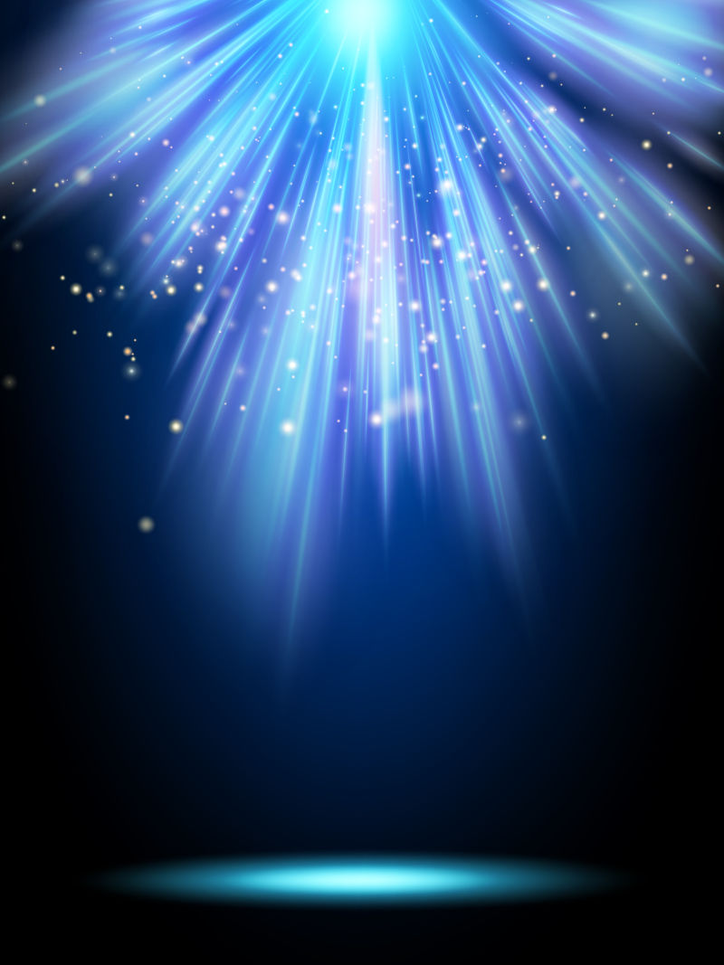 创意矢量蓝色发光放射光线设计