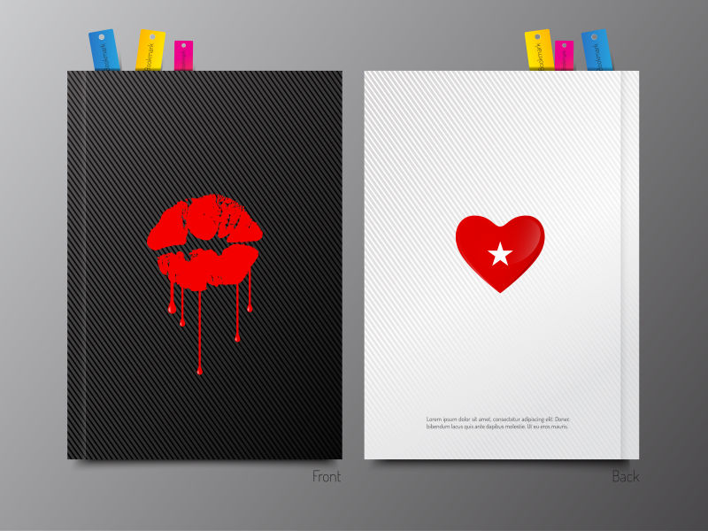 矢量红唇元素的书刊封面设计