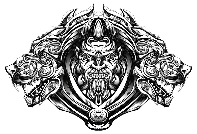 矢量手绘哥特风格插图