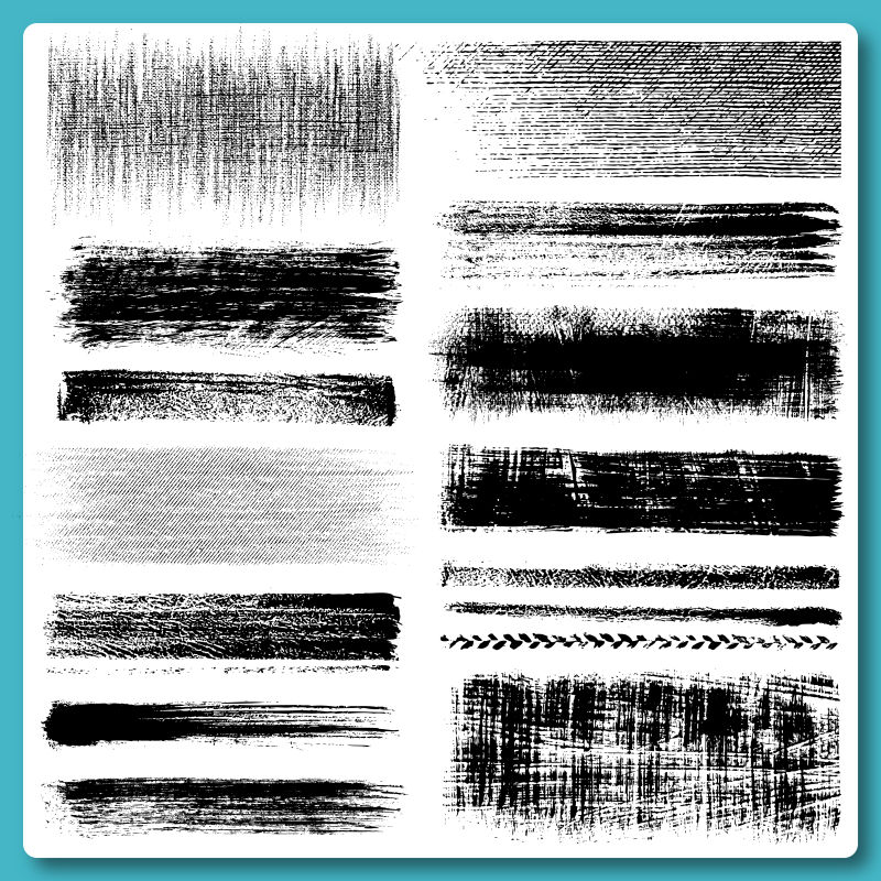 创意矢量黑色抽象笔触纹理设计元素