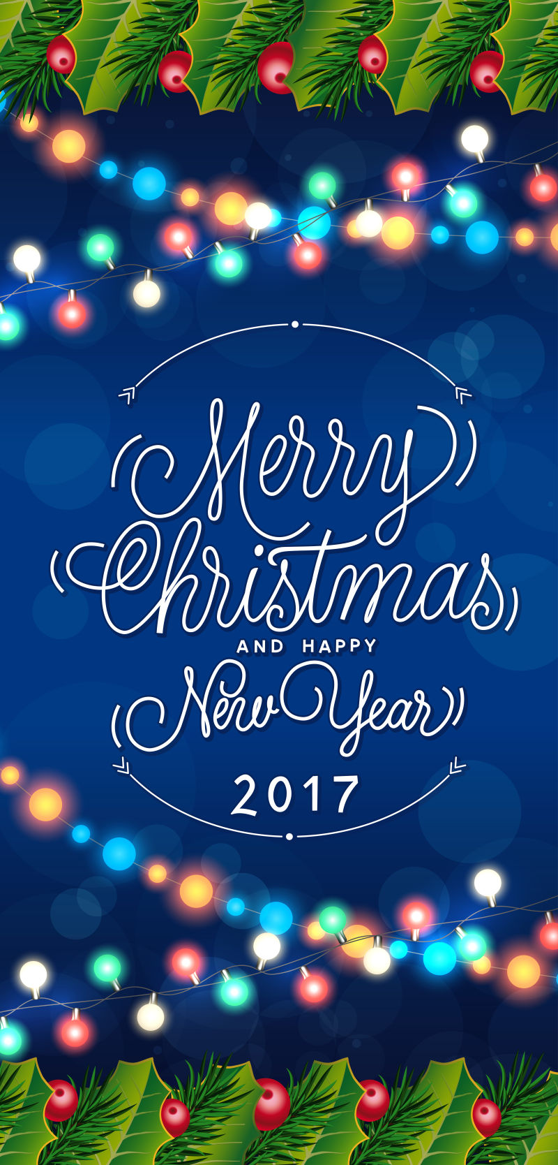 矢量灯光元素的创意圣诞新年背景