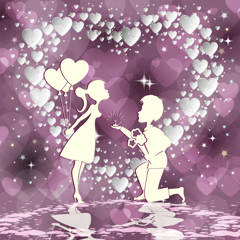 紫色情人节背景矢量设计