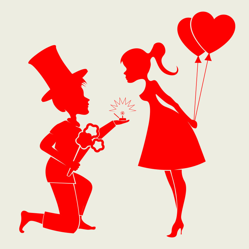 情人节情侣插图矢量设计