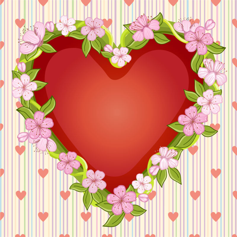 情人节精致贺卡插图矢量设计