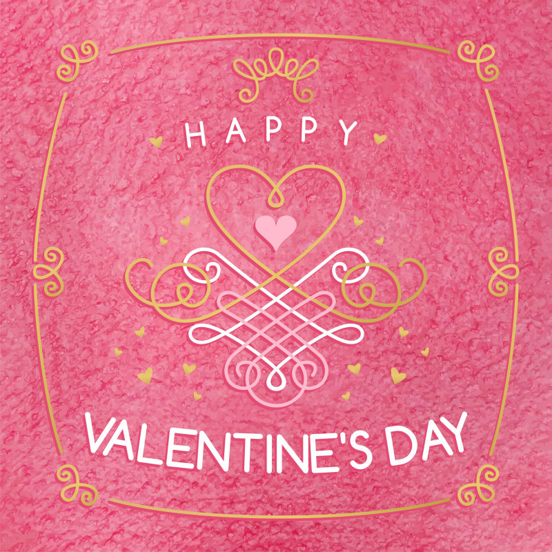 矢量的粉色情人节贺卡