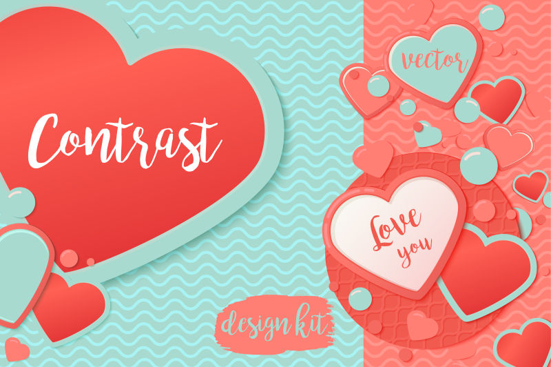 爱心图案矢量背景设计