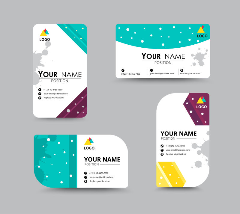 商务点彩矢量名片