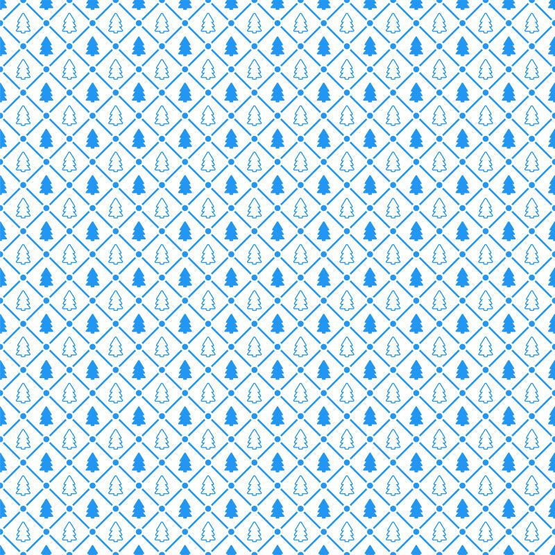 假日无缝模式与蓝色圣诞树矢量