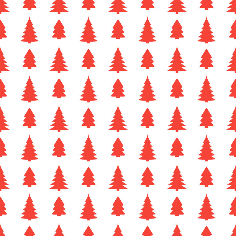 矢量假日无缝模式圣诞树和雪花