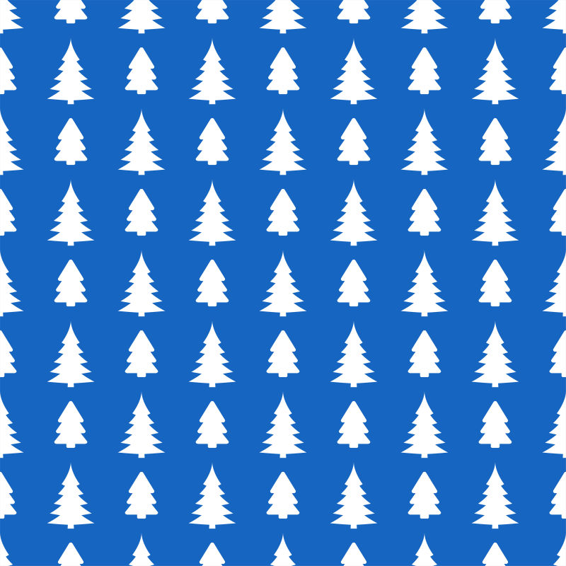 圣诞树和雪花元素图案背景矢量