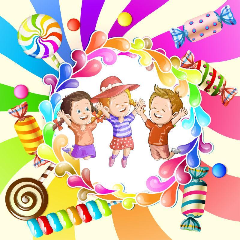 矢量的彩色糖果背景