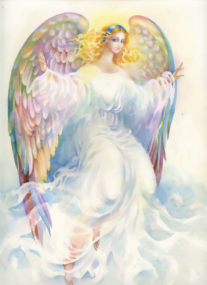 有翅膀的美丽天使矢量