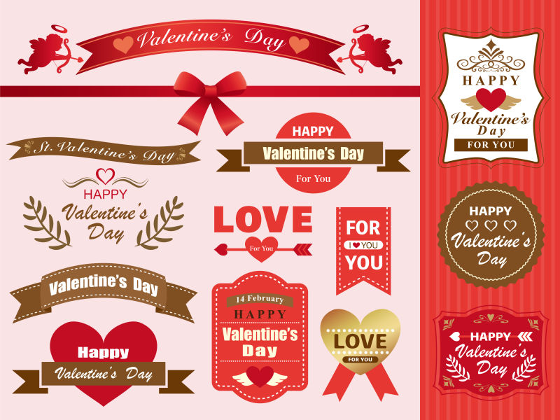 矢量情人标签材料