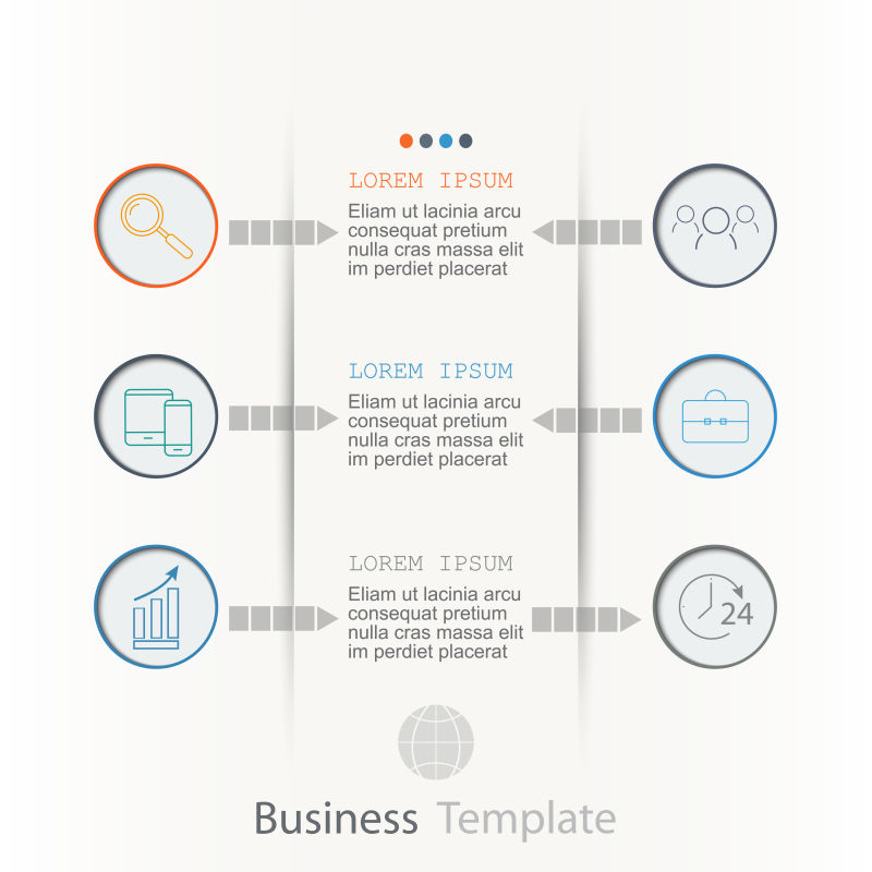 创意矢量彩色线性图标元素的信息图表设计