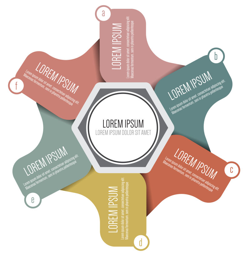 矢量彩色几何元素的信息图表设计