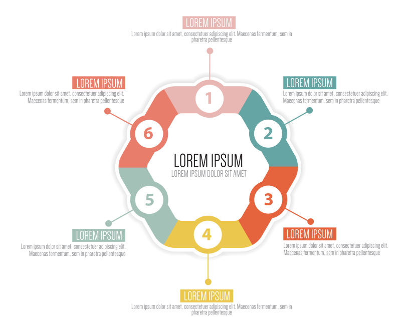 矢量彩色商业信息图表设计