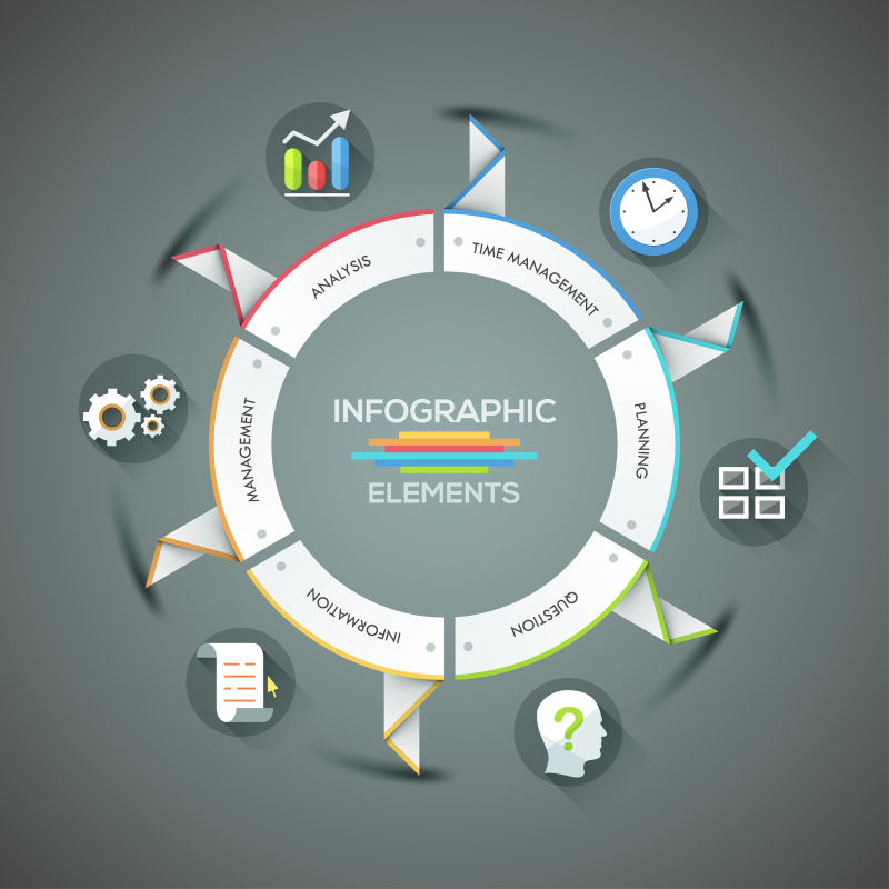 创意矢量折纸风格的现代信息图表设计