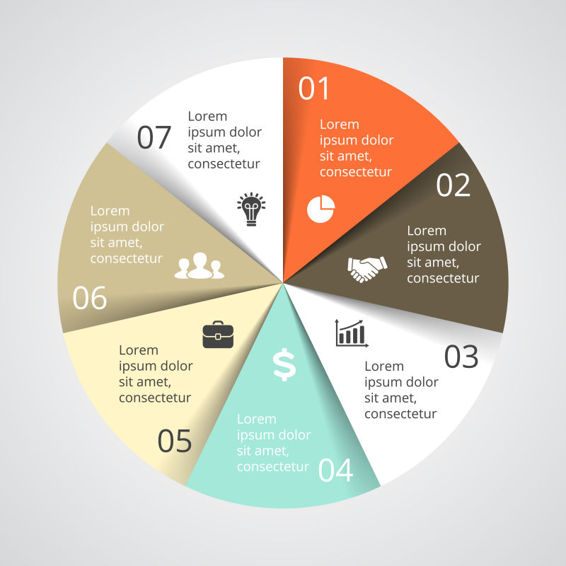矢量矢量圆箭头信息图循环图
