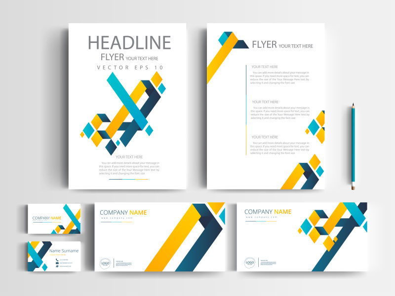 现代具有平面矢量覆盖背景的演示文稿和小册子