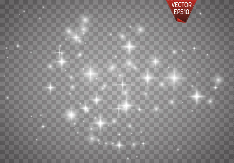 创意矢量白色星光设计元素