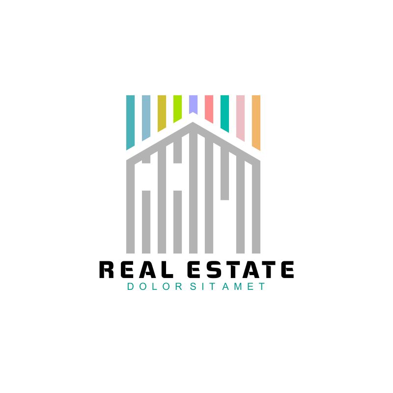 矢量彩色的房地产logo