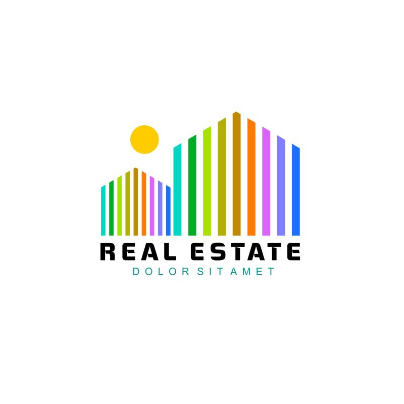 矢量彩色房地产的logo设计