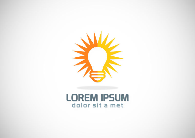 矢量灯泡闪耀电子标识