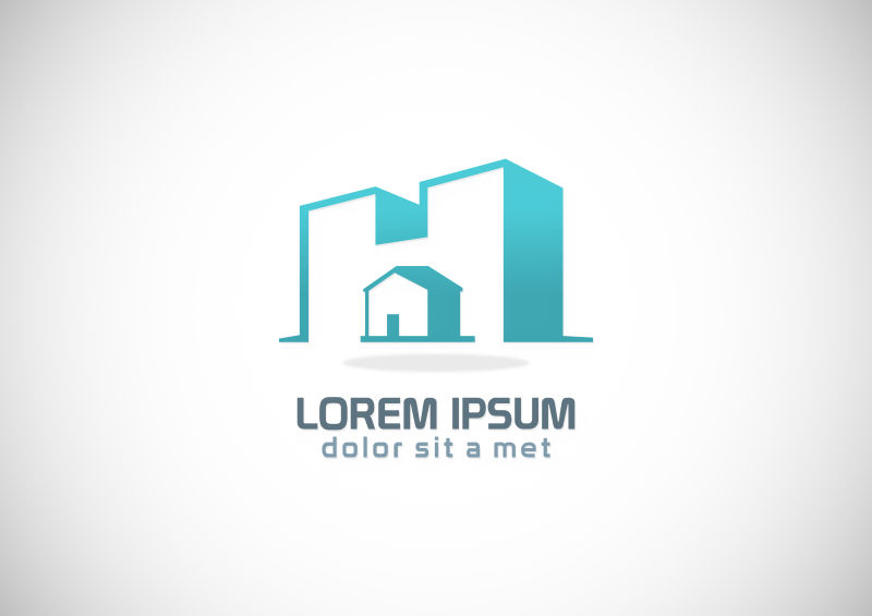 房屋公司标志矢量插图