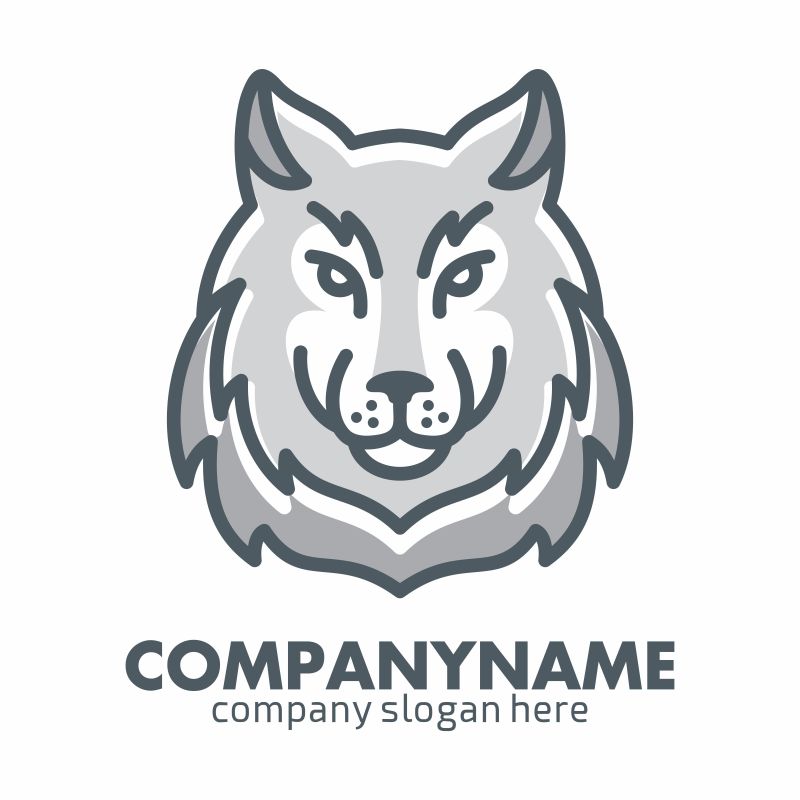 矢量动物头像logo设计