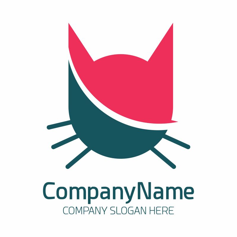 矢量猫图标的徽标