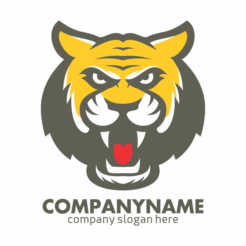 矢量老虎头像logo设计