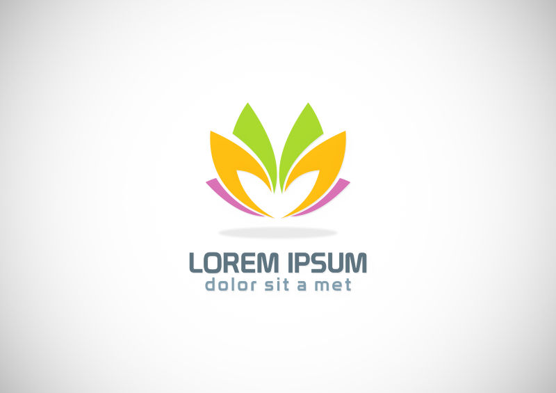 抽象彩莲标志矢量