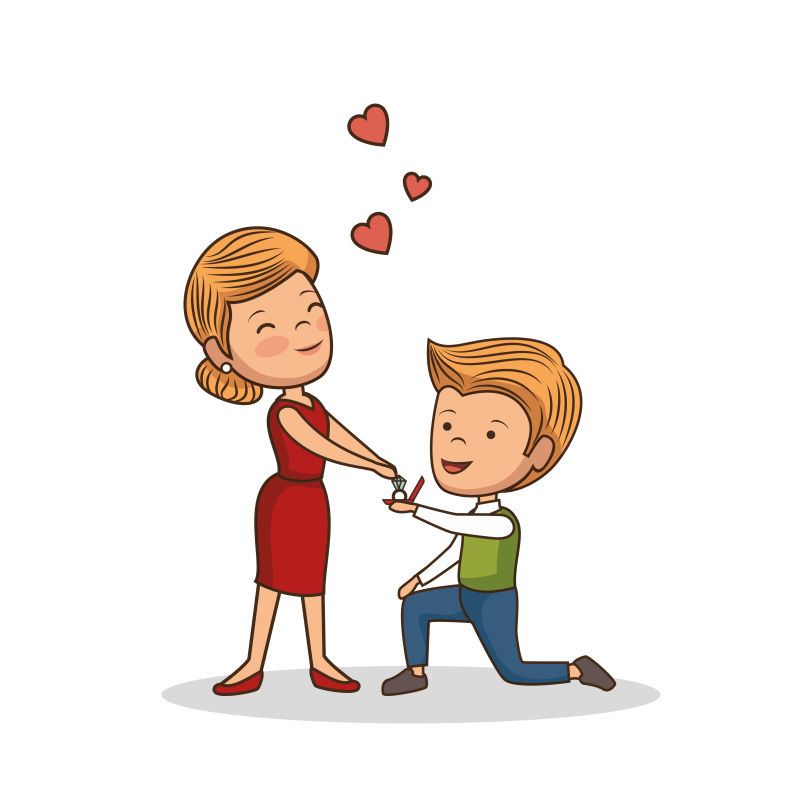 矢量可爱情侣情人节