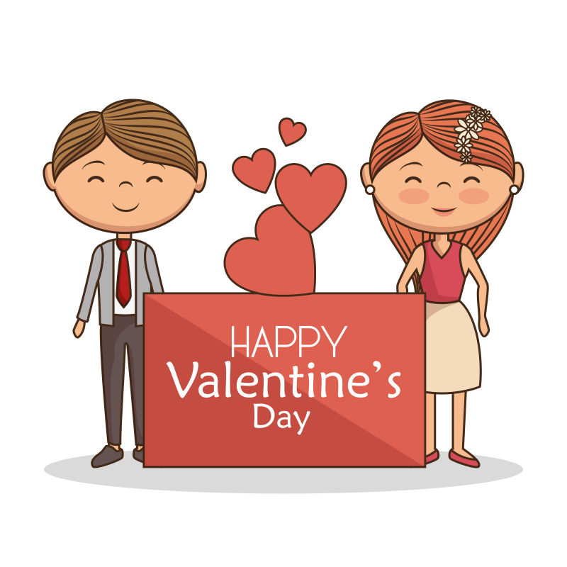 可爱情侣情人节矢量